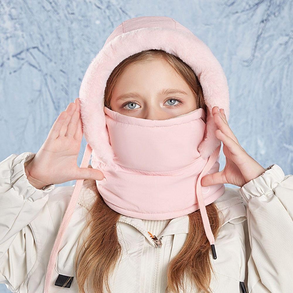 หมวกเด็กฤดูหนาว ดีไซน์สำหรับชายและหญิง กันลม ป้องกันหูอบอุ่น พร้อมขนแกะและไหมพรม - รูปที่ 6