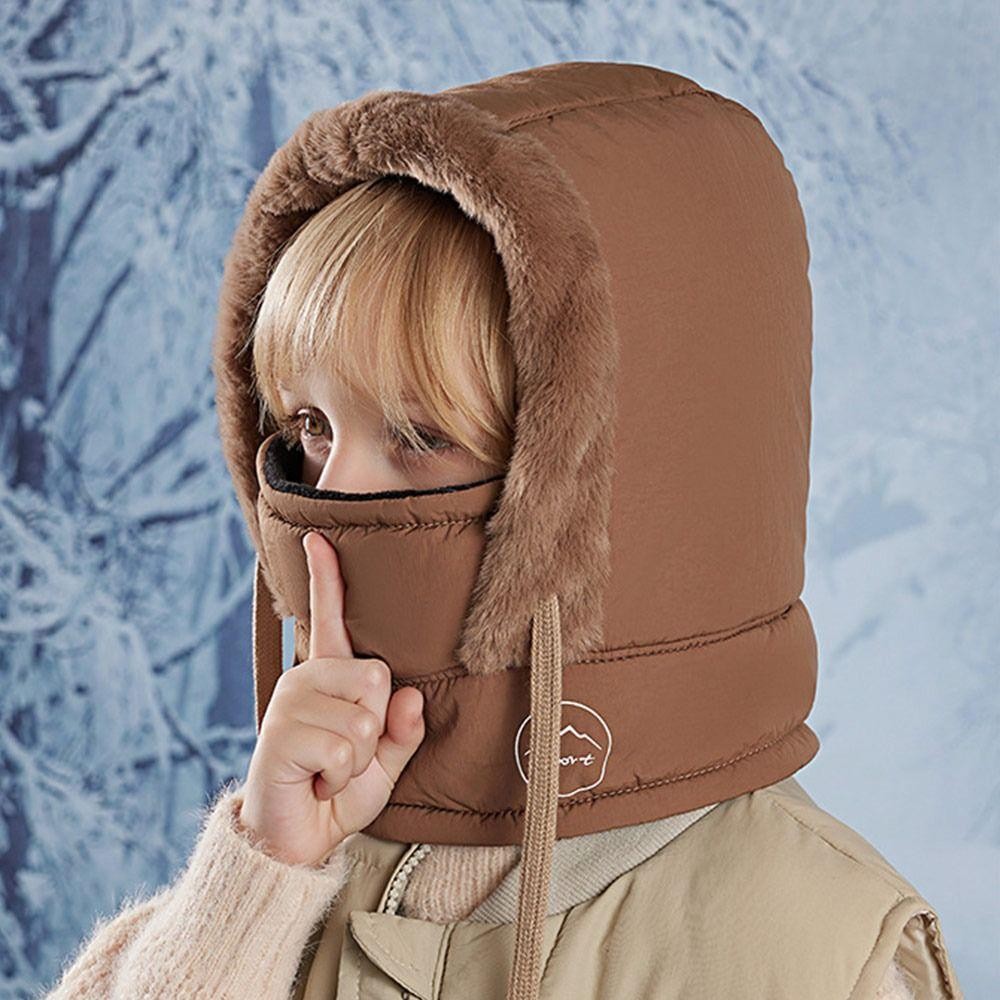 หมวกเด็กฤดูหนาว ดีไซน์สำหรับชายและหญิง กันลม ป้องกันหูอบอุ่น พร้อมขนแกะและไหมพรม - รูปที่ 3