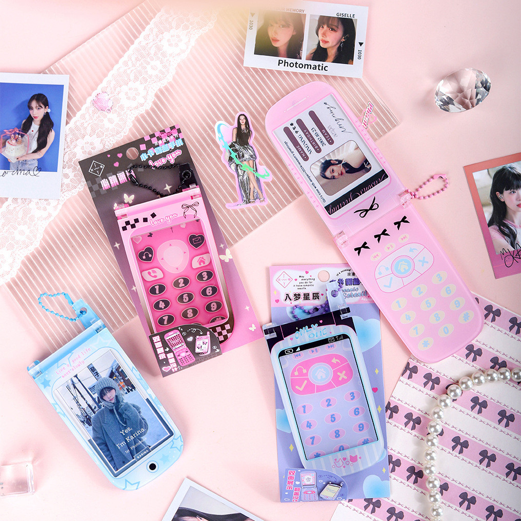 3 นิ้วอะคริลิคพลิกโทรศัพท์การ์ดป้องกัน Photocard ผู้ถือการ์ด Kpop ผู้ถือภาพกระเป๋าจี้การ์ดจอแสดงผล