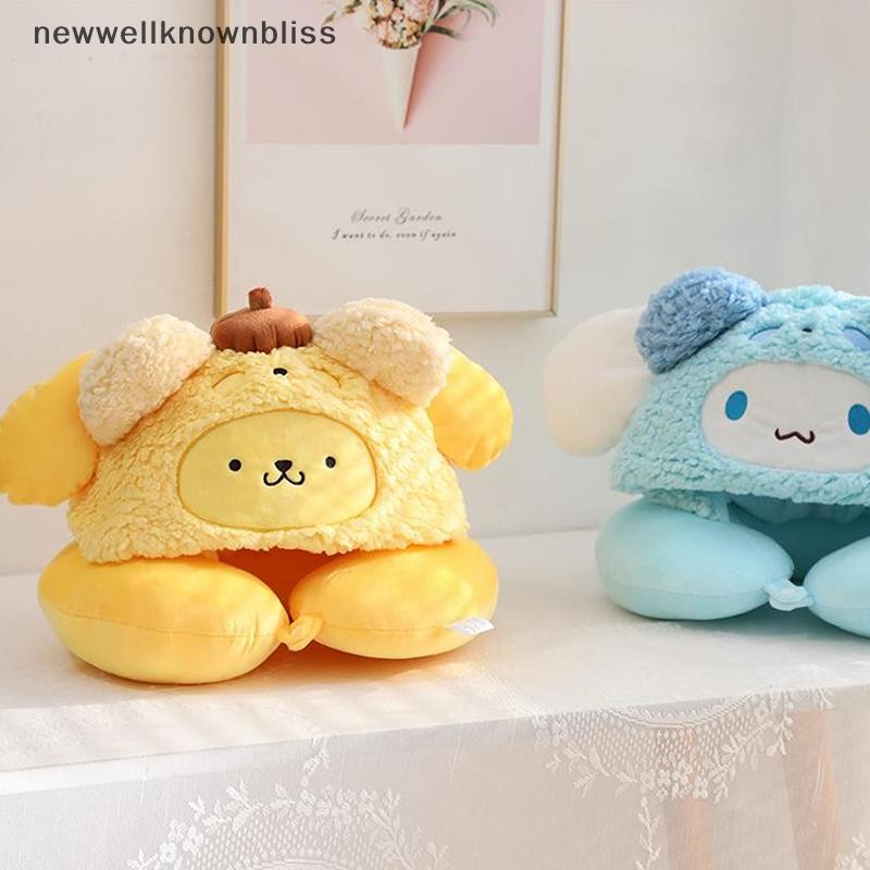 Newwellknownbliss น่ารัก Sanrio Hooded U-รูปหมอน Kuromi Hello Kitty Melody Pochacco หมอนรองคอรถที่นั่งสํานักงาน Nap หมอนคอหมอนของขวัญ CCD