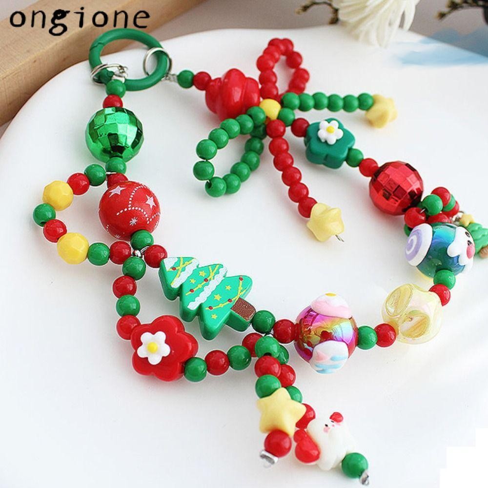 สายคล้องโทรศัพท์มือถือ ONGIONE, เชือกเสน่ห์โทรศัพท์ต้นคริสต์มาส, โทรศัพท์มือถือเชือกเส้นเล็กโซ่มือถือทํามือป้องกันการสูญหายที่มีสีสัน