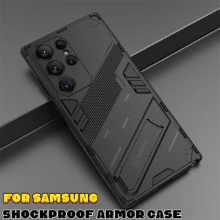 เคสป้องกันการกระแทกสําหรับ Samsung Galaxy S25 S24 S23 S22 S21 FE Ultra Plus Anti Shock Armor Shell Stand Case ฝาหลัง