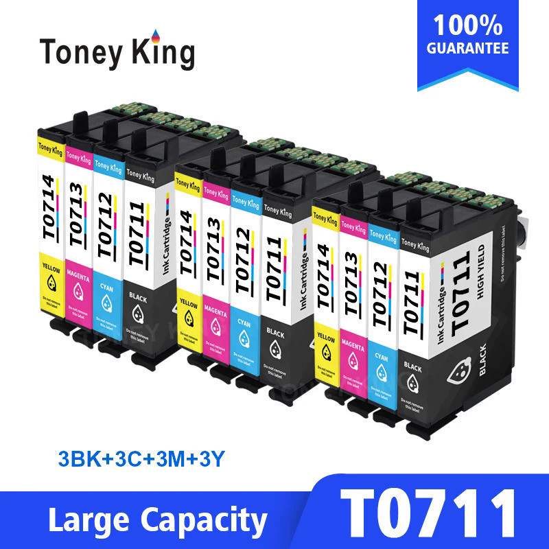 Toney King ใหม่ T0711ตลับหมึกสำหรับ Epson Stylus SX110 SX215 SX218 SX400 SX405 SX410 SX415 SX510W SX