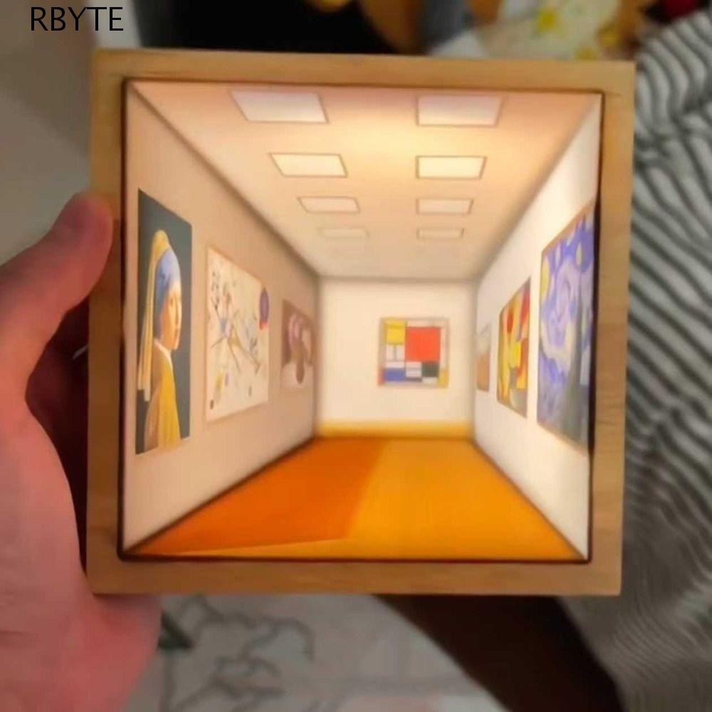 Rbyte โคมไฟติดผนัง LED โมเดิร์น, Creative Stereoscopic Visual โคมไฟตกแต่ง,ห้องนอน Sleep Light 3D Eye ของขวัญวันเกิด 3 สี Bedhead Nightlight ของขวัญ