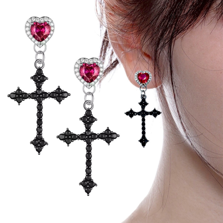 Niche ต่างหู Dark Gothic Retro Punk Hip Hop ต่างหูแฟชั่นที่ไม่ซ้ํากันต่างหู