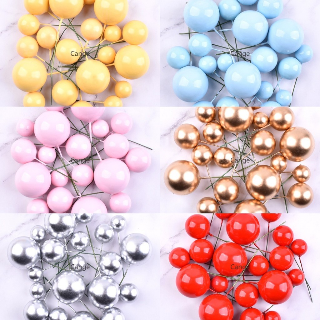 20ชิ้นที่มีสีสันลูกเค้ก ที บน โฟมบอลฟองลูกตกแต่งเค้กบอลรูปเค้กแทรก ที บน สําหรับวันเกิดเด็กอาบน้ําอุปกรณ์ตกแต่งงานแต่งงาน - รูปที่ 5