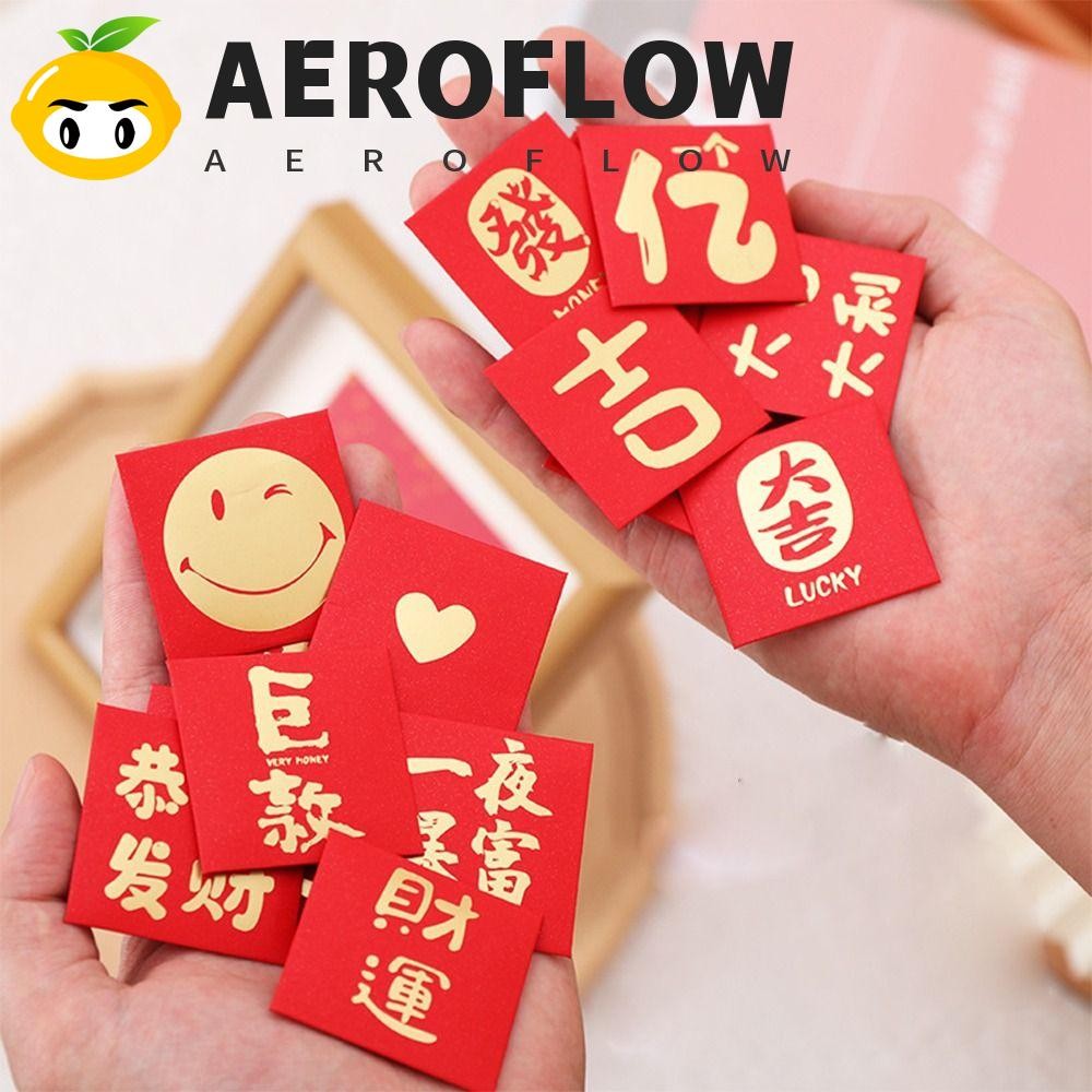 Aeroflow 10PCS Mini Coin Money Pockets, New Year Packet Blessing Bag Luck Money Bag, Chinese Small Wishes Red Pocket Red Envelope Celebration Party