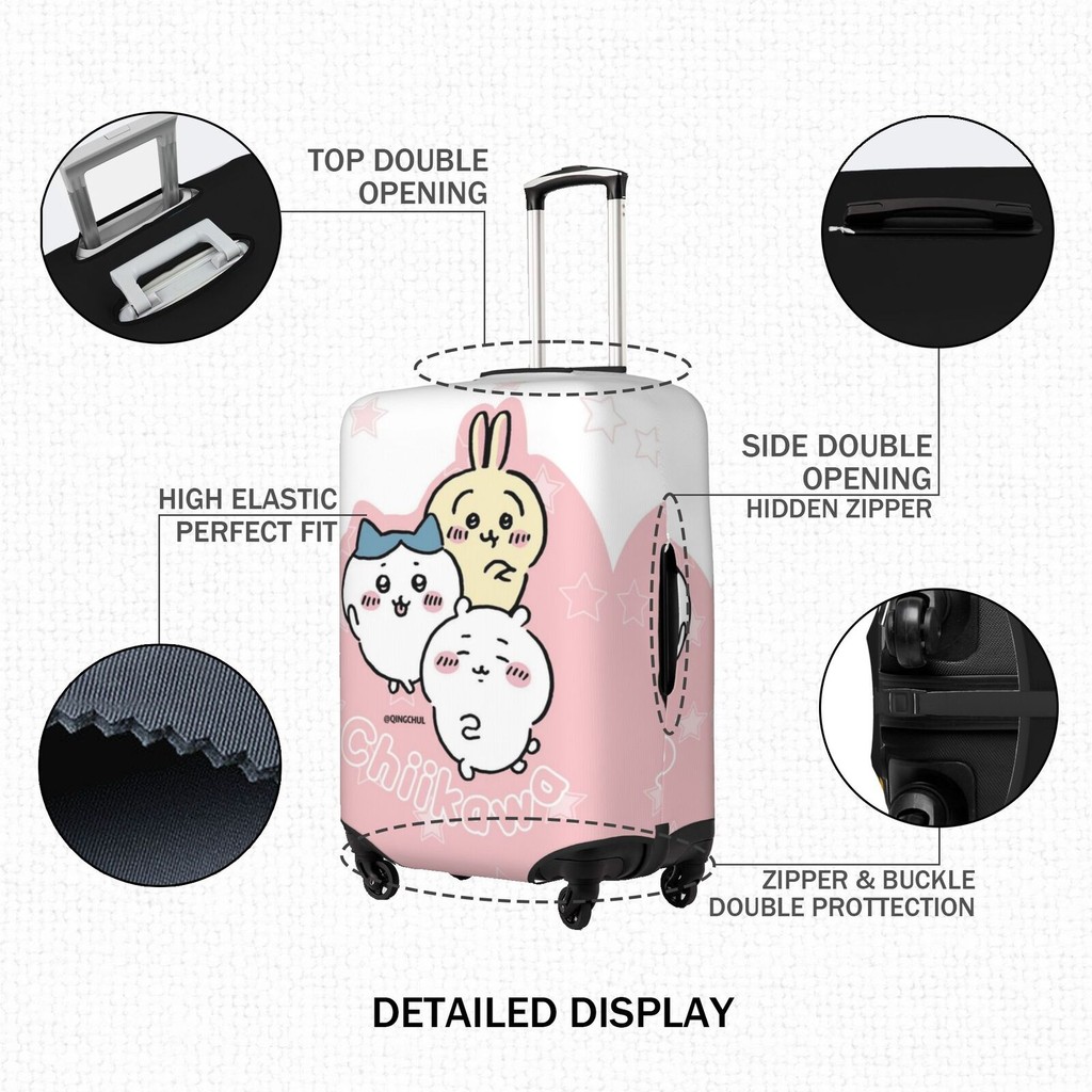 Chikawa ผ้าคลุมกระเป๋าเดินทาง ผ้าสแปนเด็กซ์ แบบยืดหยุ่น ยืดหยุ่น Luggage Cover 18 20 22 24 26 28 30 32 นิ้ว LS83