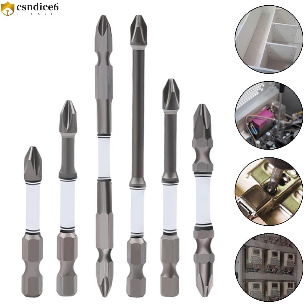 ชุดดอกไขควงกระแทกแม่เหล็ก PH2 Cross Bit Hex Shank วัสดุทนทาน