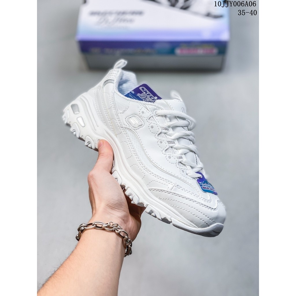 Skechers 100% รองเท้าผ้าใบของแท้ Breathable กีฬารองเท้าผู้หญิงความสูงเพิ่ม Breathable trainers รองเท