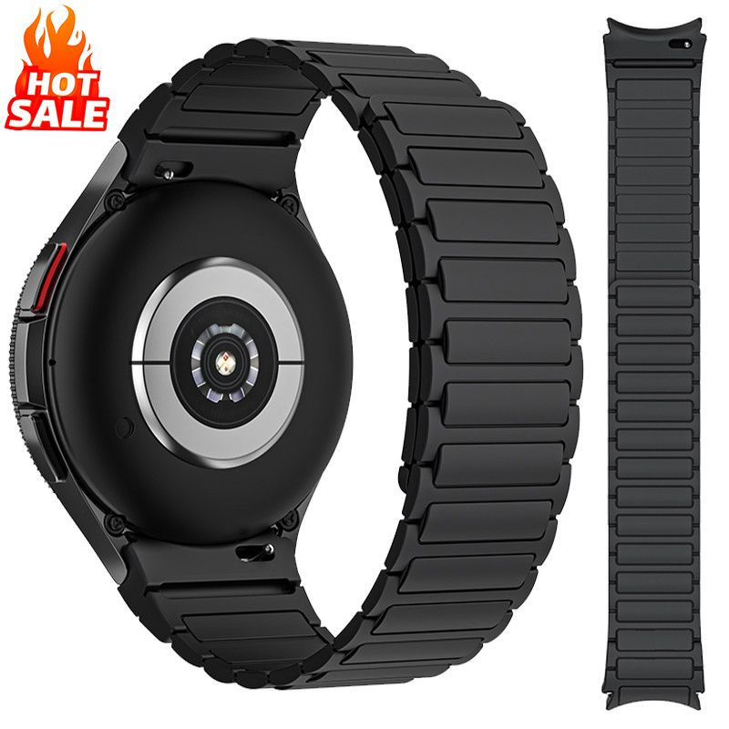 No Gaps Magnetic Band สําหรับ Samsung Galaxy Watch 7 FE 6 5 4 40/44 มม.5Pro 45 มม.ซิลิโคนสําหรับ Galaxy 6 คลาสสิก 43/47 มม.สร้อยข้อมือ