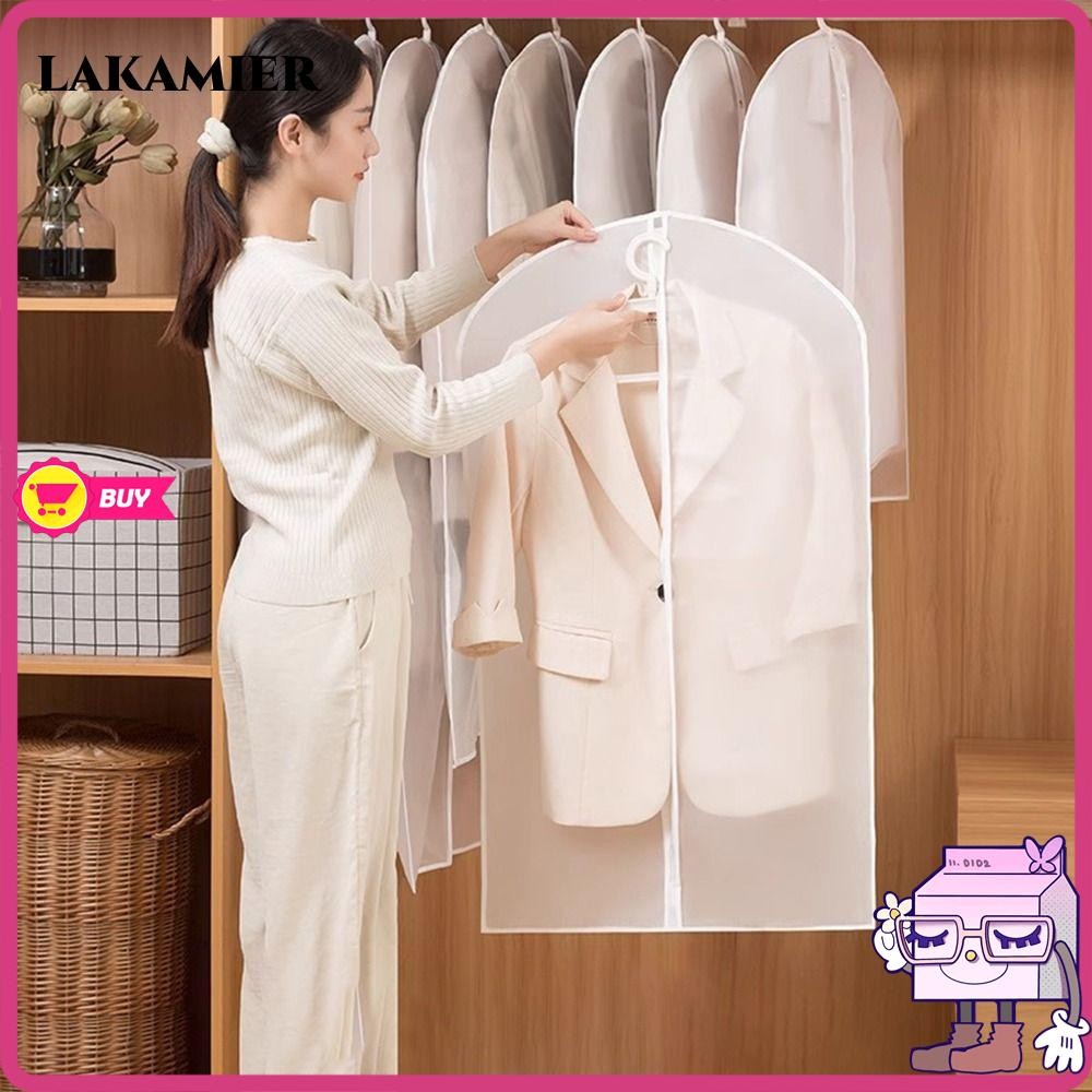 Lakamier ผ้าคลุมกันฝุ่นเสื้อผ้า, ผ้าคลุมกันฝุ่นเสื้อผ้าซิปป้องกัน, แขวนกันน้ํากันฝุ่นถุงเก็บโปร่งใสสําหรับใช้ในครัวเรือน