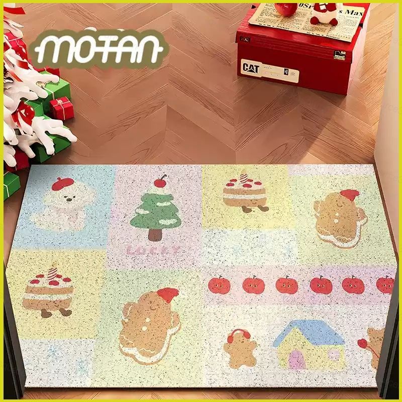Sq3 คริสต์มาส Snowman Elk พวงหรีด Bell Home ชั้น Entrance ประตูพรมในร่ม Non slip Bath Mats
