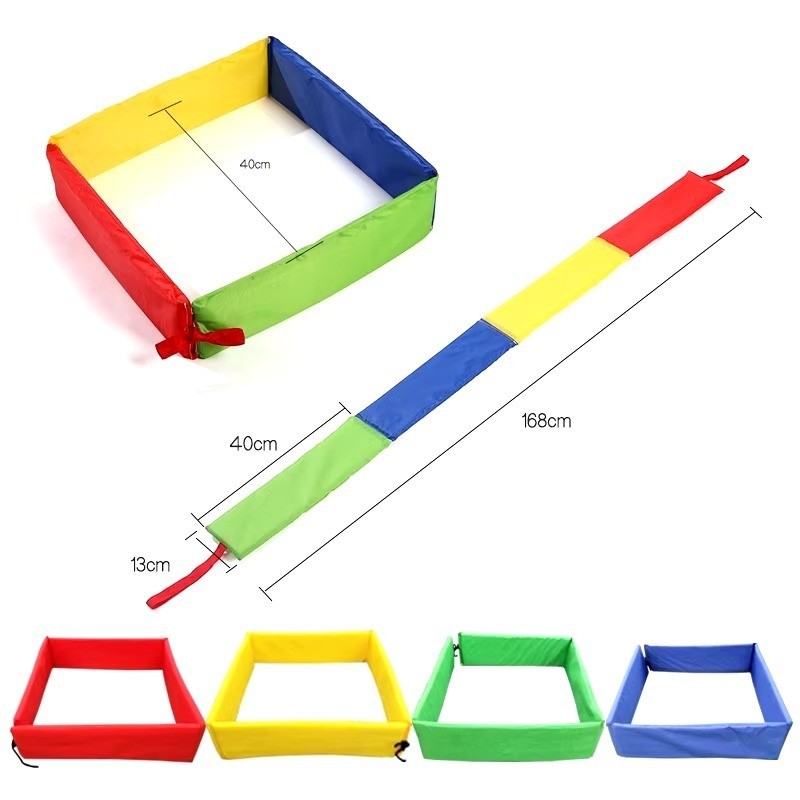 เด็กสนุกเกมกลางแจ้งกระโดดกรอบเจาะหลุมของเล่นประสาทสัมผัสบูรณาการการฝึกอบรมเด็กอนุบาลกีฬาอุปกรณ์ประกอบฉากหลายการเล่น - รูปที่ 6