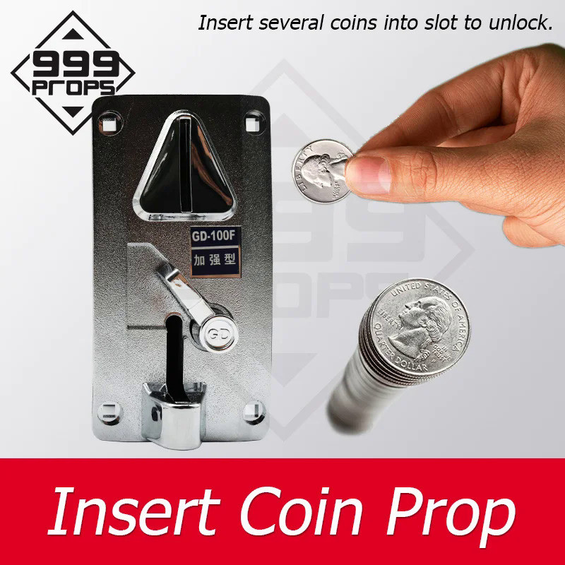 Room escape prop slot machine drop Coin Machine insert coins prop escape room props 999PROPS