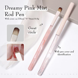 เพ้นท์เล็บแปรงเล็บเครื่องมือจิตรกรรมปากกาแปรงปากกาสากลที่มีฝาปิดแฟนตาซีสีชมพู7ตัวเลือก