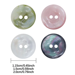 10 ชิ้น ปุ่มเรซิ่นน่ารัก (11.5/15/20มม) - ปุ่มดอกไม้ 2 หลุมเรืองแสง, 4 สี (สีเขียว/ชมพู/ขาว/ดํา) สําหรับ ทําเอง ผู้หญิงแต่งตัวเสื้อแจ็คเก็ต,อุปกรณ์เย็บผ้า