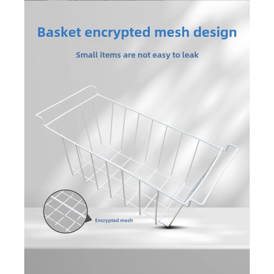 ตู้แช่แข็งชั้นวางภายในตู้แช่แข็งชั้นแขวนตะกร้าตาข่ายตะกร้าแช่เย็นตะกร้าเก็บแขวนตะกร้าชั้นวางด้านในกรอบพาร์ทิชันสากล - รูปที่ 6