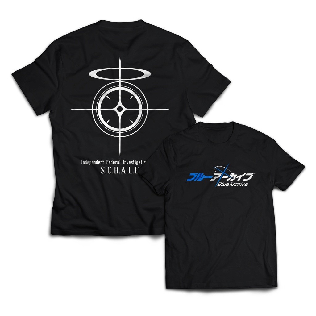 เสื้อยืดพิมพ์ลายอะนิเมะเกม SCHALE BLUE ARCHIVE สําหรับผู้ชายและผู้หญิง S-5XLS-5XL