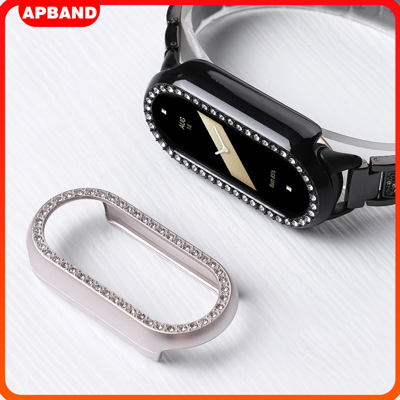 นาฬิกาเพชร Shiny for Mi Band 9/10 PC Hard Hollow กันชนป้องกันหน้าจอโดยไม่มีอุปกรณ์เสริมฟิล์ม for Xiaomi Miband 9/10