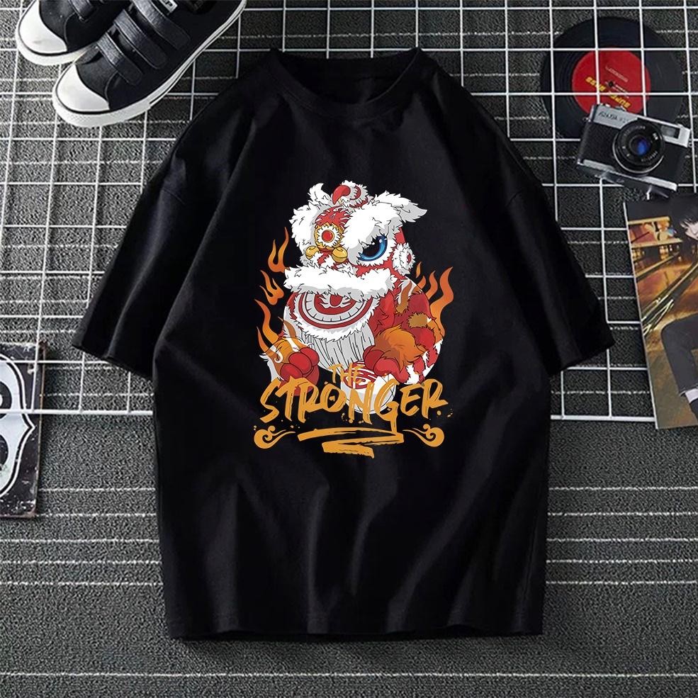 【XRP】ส่วนลด � �   Surprise Price'' Lion Dance Stronger Chinese Style Tshirt Women T Shirt Man Loose 