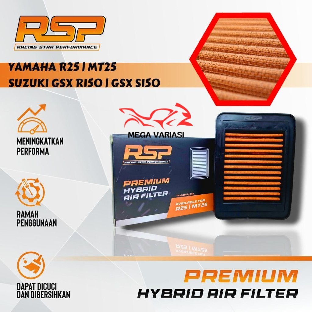 SUZUKI RSP ไส้กรองอากาศรถจักรยานยนต์สําหรับ Yamaha R25 | MT25 | ซูซูกิ GSX R150 | GSX S150