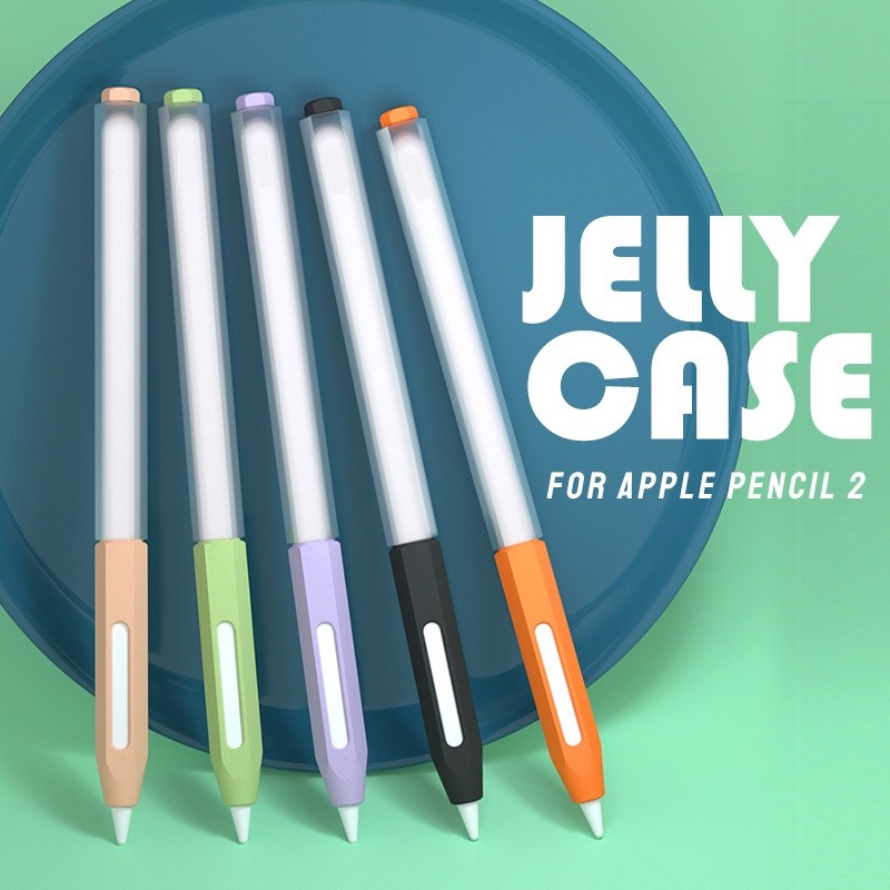 เคสซิลิโคนอ่อนนุ่มสําหรับ Apple Pencil 2 Pro gen Jelly Skin Sleeve Non-slip Touch Stylus Pen ฝาครอบป้องกัน