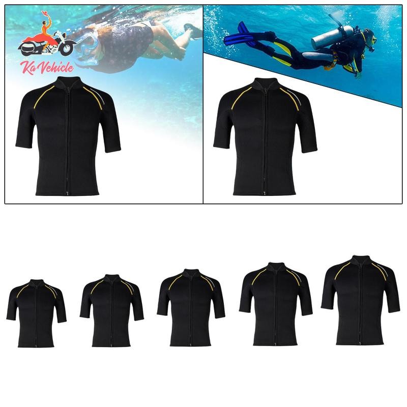 [Whstrong] Men Wetsuit Top Front Zipper Swimming Suit สําหรับดําน้ําดูปะการังใต้น้ําท่อง