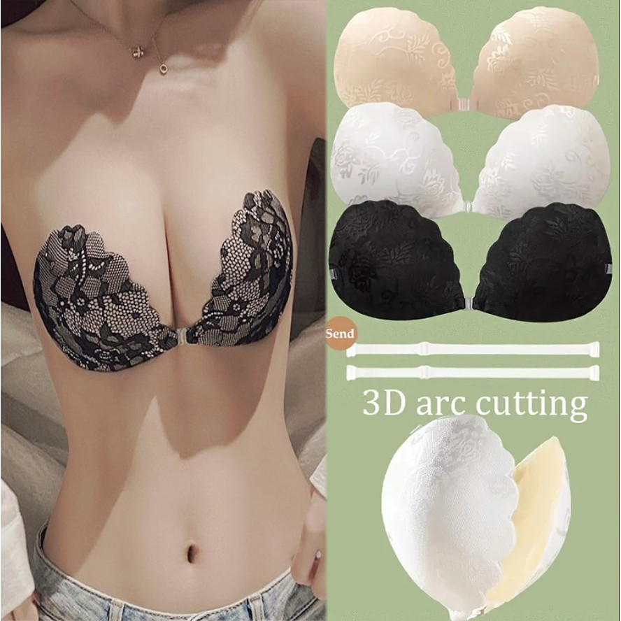 ผู้หญิงซิลิโคนเต้านม Patch ด้านหน้าหัวเข็มขัด Push Up หัวนม Bra ที่มองไม่เห็น Self กาวซิลิโคน Bra Plus ขนาดกาวกันน้ํา Bra