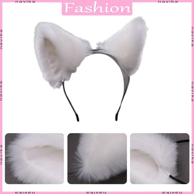 Nav แมวญี่ปุ่นหู Headbands คอสเพลย์ผม Hoop สําหรับฮาโลวีน Carnivals ปาร์ตี้