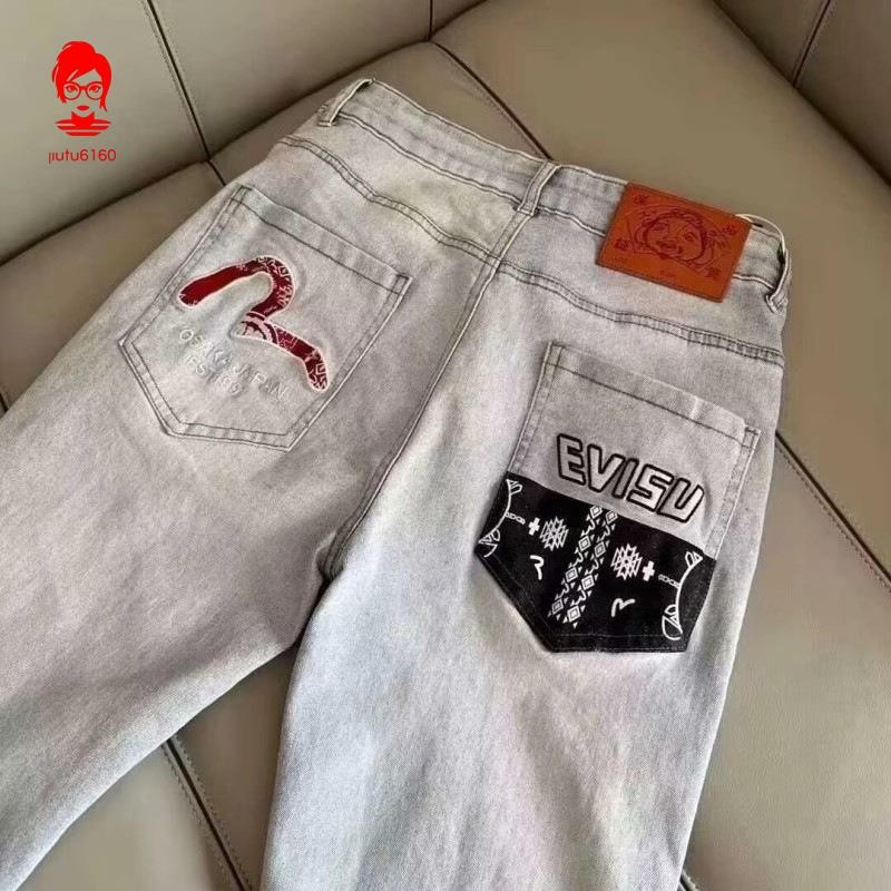Evisu8819 New Style All-Match ปักกางเกงยีนส์ Letter Casual