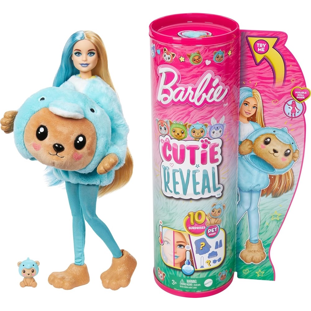 Barbie Cutie Reveal Doll Teddy Bear In Dolphin Costume (#147