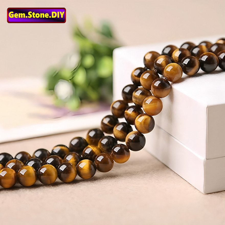 Yellow Tiger Eye Natural Stone，Loose Bead สีเหลืองเสือตาหินธรรมชาติ,หลวมลูกปัด ตัวเว้นวรรค สําหรับสร้อยข้อมือ/สร้อยคอ/แหวน/ต่างหู,ขายส่งทําด้วยมือทําเองเครื่องประดับอุปกรณ์เสริม,สร้อยข้อมือหินคริสตัลเฮมสโตน,ลูกปัดคริสตัล