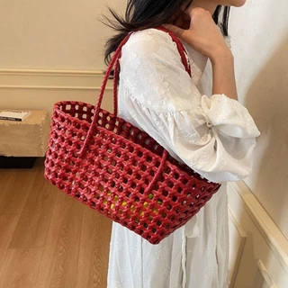 POLI Tote Bag กระเป๋าสะพายผู้หญิง สีทึบ ความจุมาก