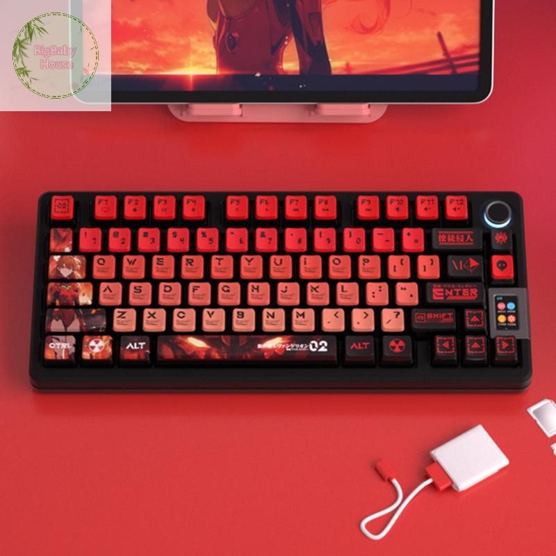 BigBabyHouse 122 Key PBT KeyCap Eva Rebuild Of อะนิเมะ OEM Profile Keycap ด้านเดียวโปร่งใสคีย์บอร์ดช