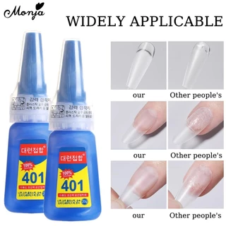 Monja 20g เล็บกาว Strong 401 กาวธรรมชาติแห้งไม่จําเป็นต้อง โดยโคมไฟโปร่งใสทันที ตกแต่งเล็บเครื่องมือ