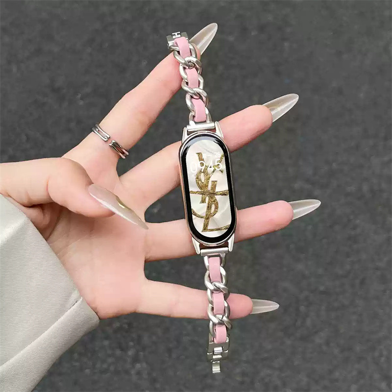 สายนาฬิกาผู้หญิงสร้อยข้อมือหรูหราสําหรับ Xiaomi Mi Band 9 8 NFC Redmi Watch 5 4 Active/Lite สร้อยข้อมือสายนาฬิกาอัจฉริยะนาฬิกาข้อมือสําหรับ Mi Band