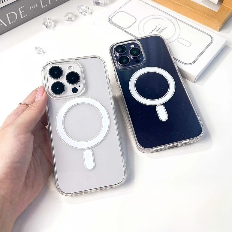 แม่เหล็ก เคสใสกันกระแทก เคสสําหรับไอโฟน11 เคสชาร์ได้ สำหรับ IPhone 17 16 13 15 7Plus 14 12 11 Pro MAX 8 6 7 6S Plus