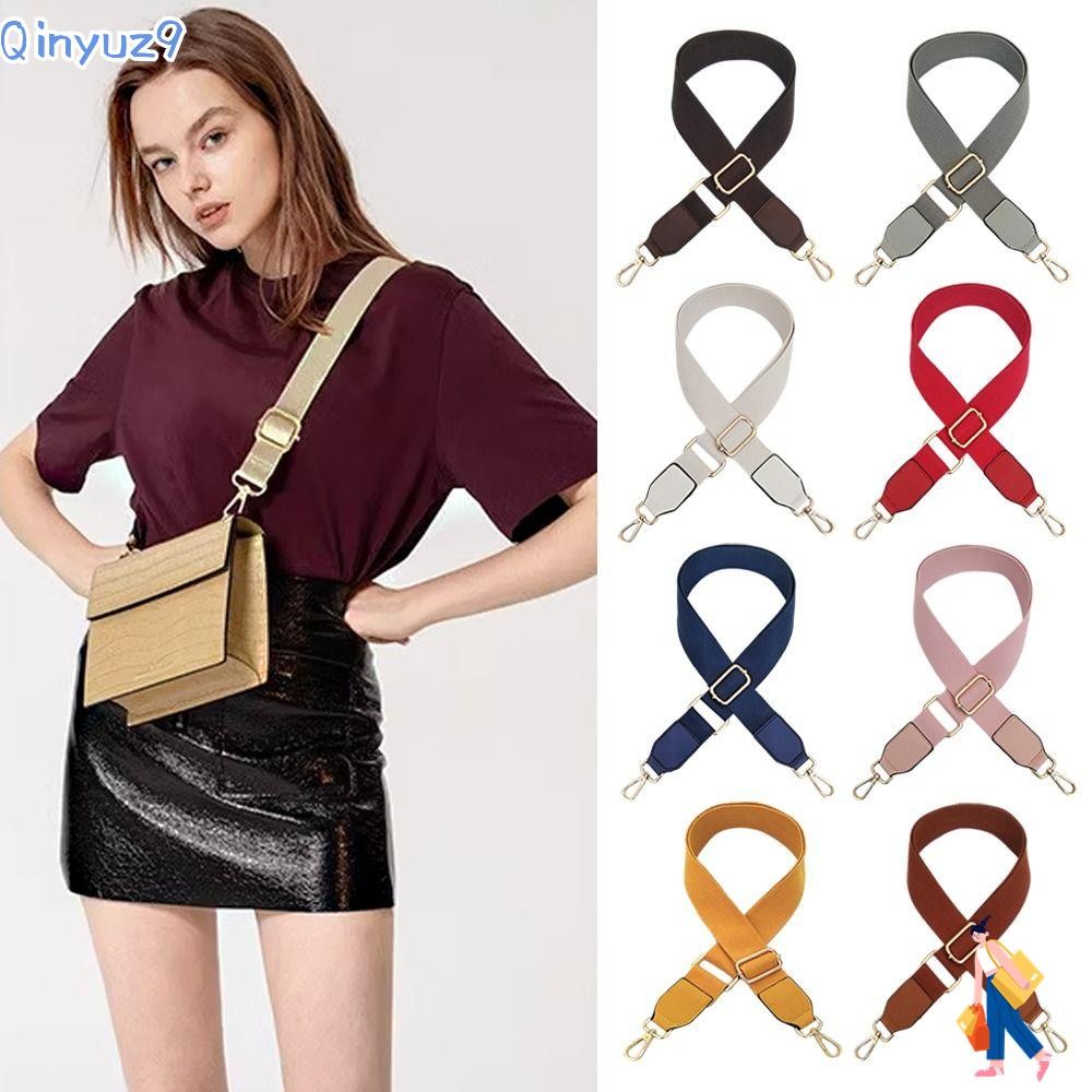QINYUZ9 สายรัดกระเป๋า, เข็มขัดกระเป๋าถือสีทึบเปลี่ยน, แฟชั่นผ้าใบกว้างปรับได้สายคล้องไหล่กระเป๋า