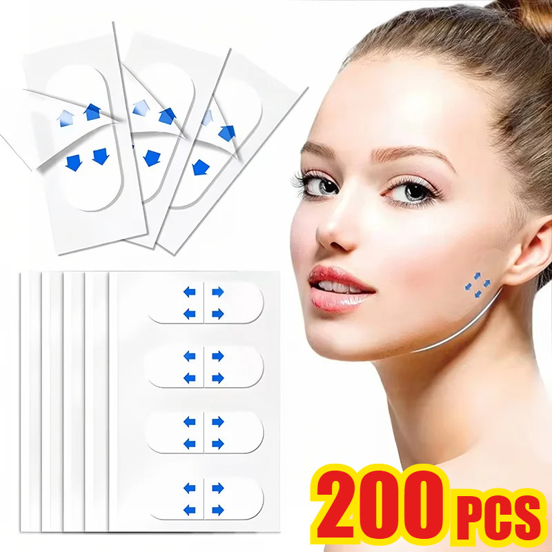 เทปยกกระชับใบหน้า V ที่มองไม่เห็นสติกเกอร์กําจัดริ้วรอย - คอหน้าผาก Anti Aging Patch Facial Slimming เครื่องมือความงาม