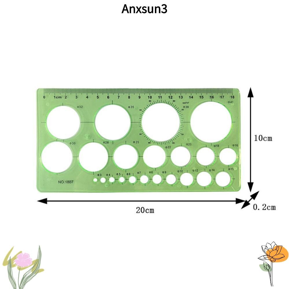 ไม้บรรทัด ANXSUN3,วาดทางเทคนิคเรขาคณิตแม่แบบวงกลมลายฉลุ,เฟอร์นิเจอร์สถาปนิกคณิตศาสตร์เครื่องเขียนนักเรียนไม้บรรทัดรูปไข่สํานักงานโรงเรียนซัพพลาย