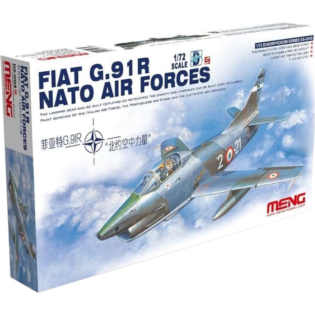 MENG Mon Model 1/72 Italy Fiat G.91R NATO Air Force Plastic Model MENDS-004S
