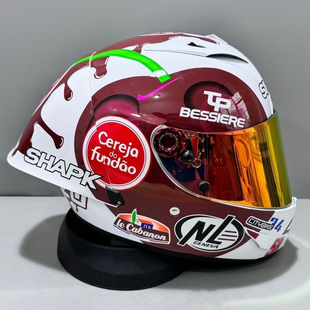 หมวกกันน็อคเต็มใบ Shark Lozo Lun Cherry สำหรับขี่มอเตอร์ไซค์หนัก สีทา มาตรฐาน ยูนิเซ็กซ์ บุคลิกภาพ ห