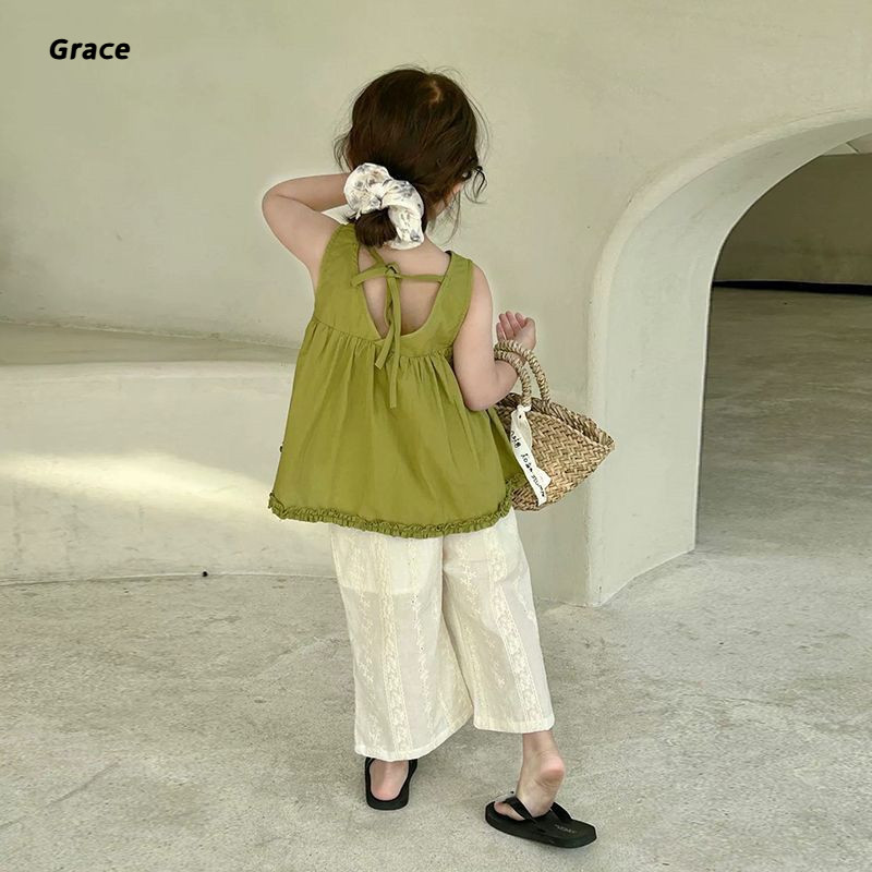 [Grace] ในสต็อก🔥ชุดเด็กผู้หญิง 3-8 ขวบ เนื้อผ้าฝ้าย กันยุง แห้งเร็ว ใส่เล่นสวนสาธารณะ..GR1095 # - รูปที่ 5