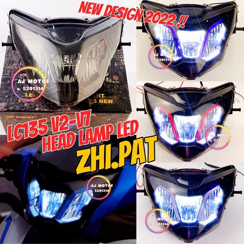 YAMAHA LC135 V2-V7 ไฟหน้า LED LC V3 V4 V5 V6 LAMPU BESAR DEPAN MATA GABAN DYNOPRO DYNO PRO SWITCH SU