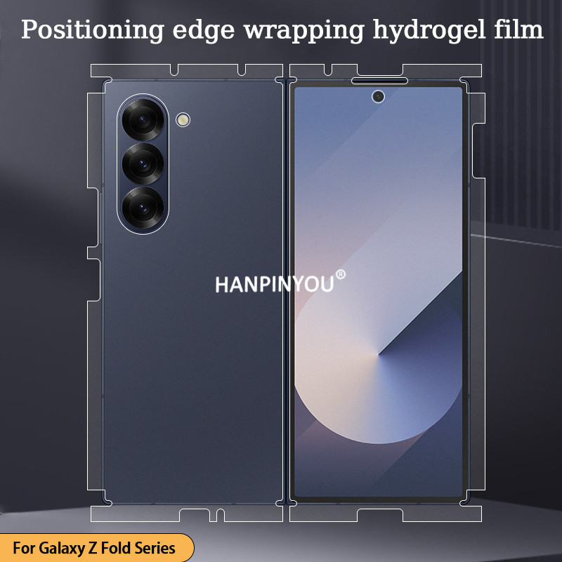 Wrapping edge ป้องกันหน้าจอสําหรับ Samsung Galaxy Z พับ 8 7 6 5 4 3 Fold8 Ultra HD Matte ตําแหน่งห่อขอบกันกระแทก Scratch ซ่อมอัตโนมัติฟิล์ม Hydrogel นุ่ม