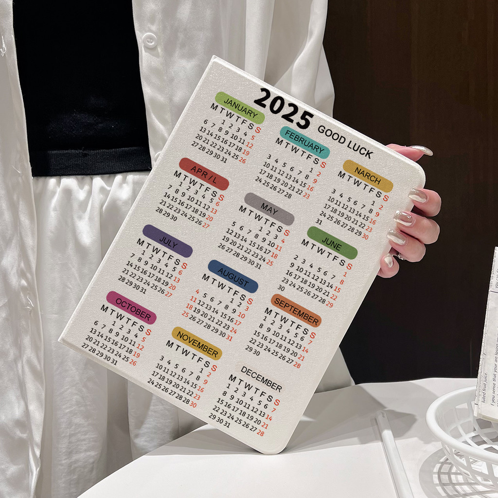 2025 calendar เคสไอแพด air7 pro11 2024 air4/5/6 case ipad mini6/7 Silk pattern เคส ipad gen11 gen5/6