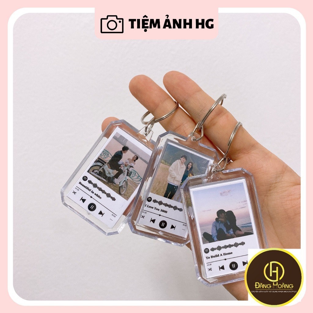 พวงกุญแจไมก้ากรอบ Spotifi พิมพ์ตามคําขอ - HG DH Photo Shop