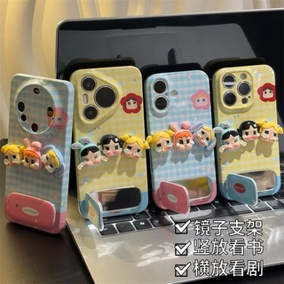 ALYX เคส iPhone สำหรับ Apple iPhone 17/16/15/14/13/12/11 / XS / Pro Max Dural Film Shell ที่วางแก้วตุ๊กตา 3D น่ารักป้องกันการตกและฝุ่นละอองสไตล์แฟชั่น
