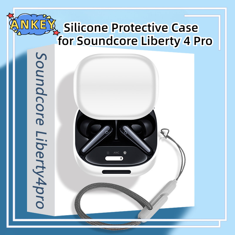 Case for Anker Soundcore Liberty 4 Pro Protective Nylon Lanyard Soft Cover Soundcore Liberty4Pro She